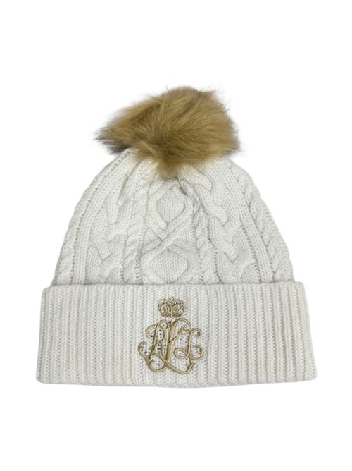 cappello donna con pon pon crema Ralph Lauren | 454P04466001